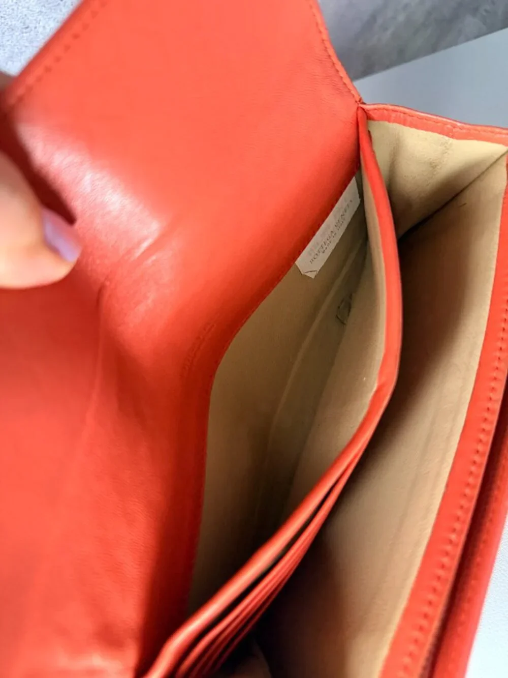 PROJECT Bottega Venetta Intrecciato Coral Leather Long Wallet